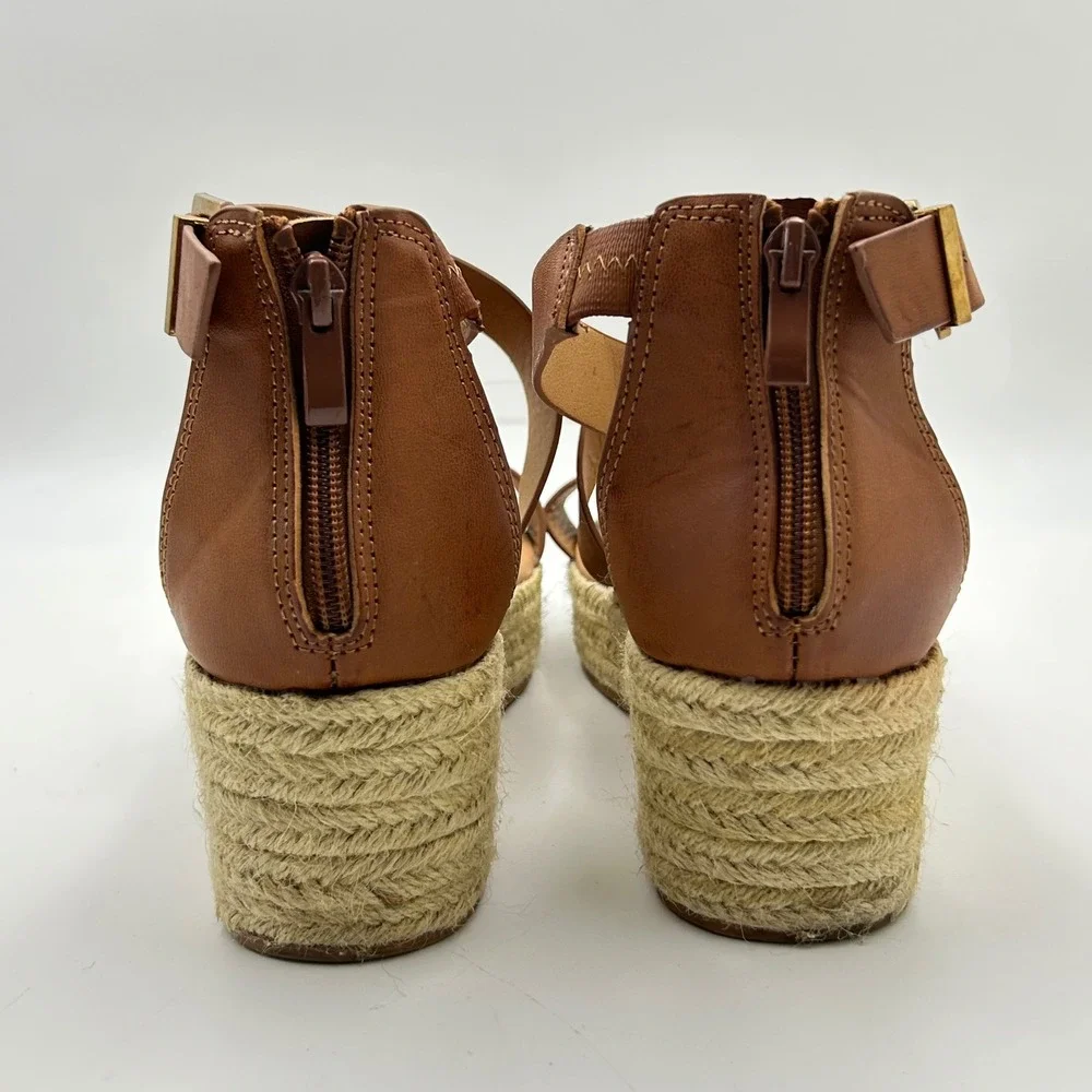 Torrid Espadrille Wedge Sandals Womens 8.5 Brown Criss Cross Strappy Boho Summer